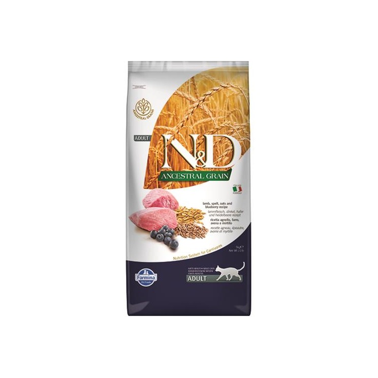Granuly N&D cat AG adult, lamb, spelt, oats & blueberry 5 kg