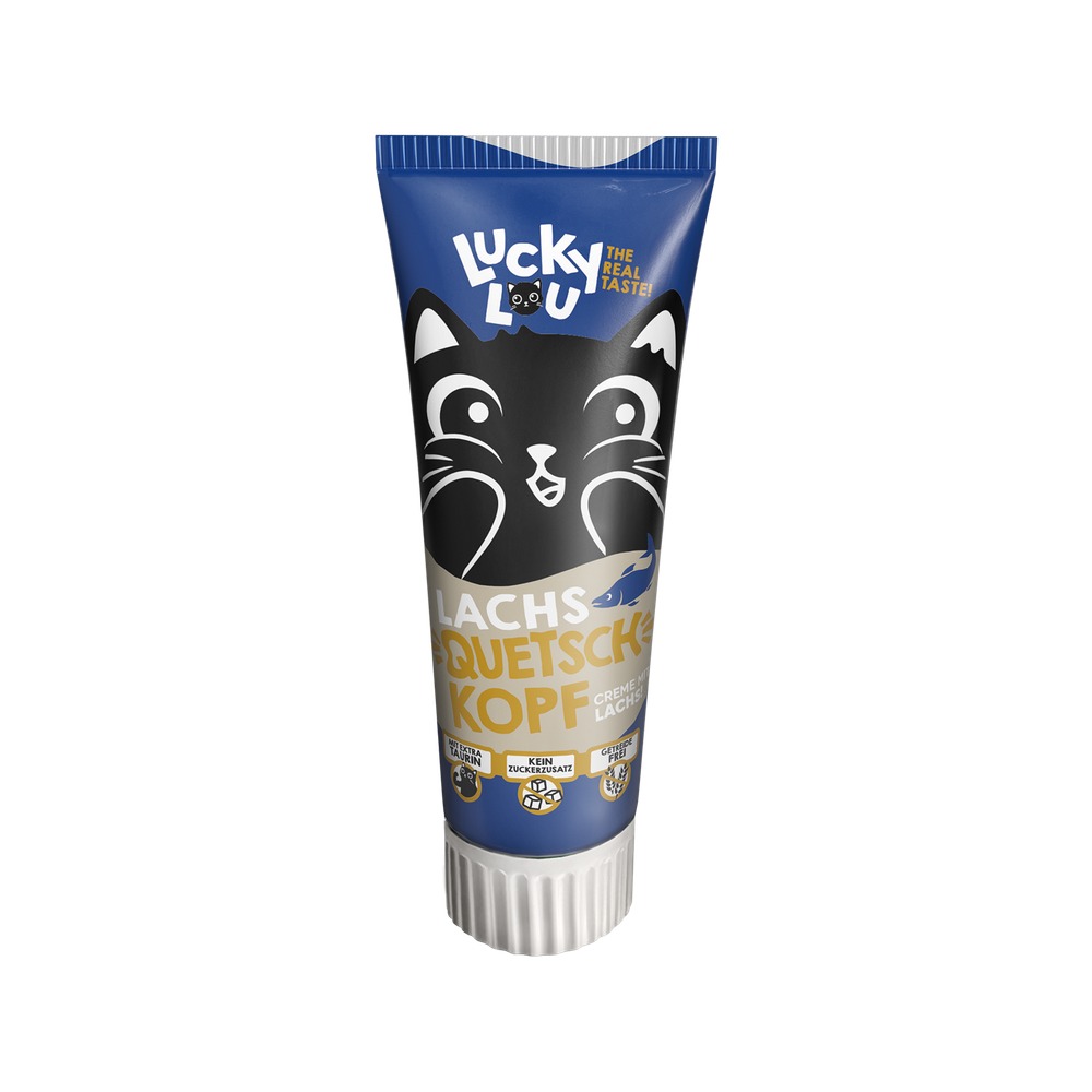 LUCKY LOU Squeeze Head Pasta pre Mačky Adult Lososová - 75g