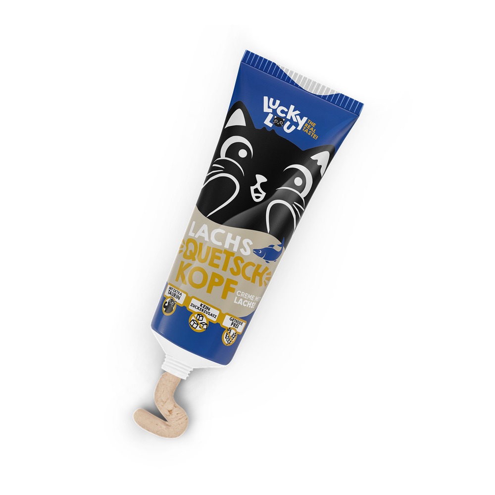 LUCKY LOU Squeeze Head Pasta pre Mačky Adult Lososová - 75g - 2