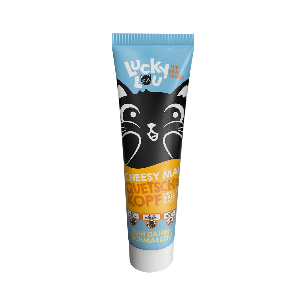 LUCKY LOU Squeeze Head Pasta pre Mačky Adult Malt & Cheese - 100g