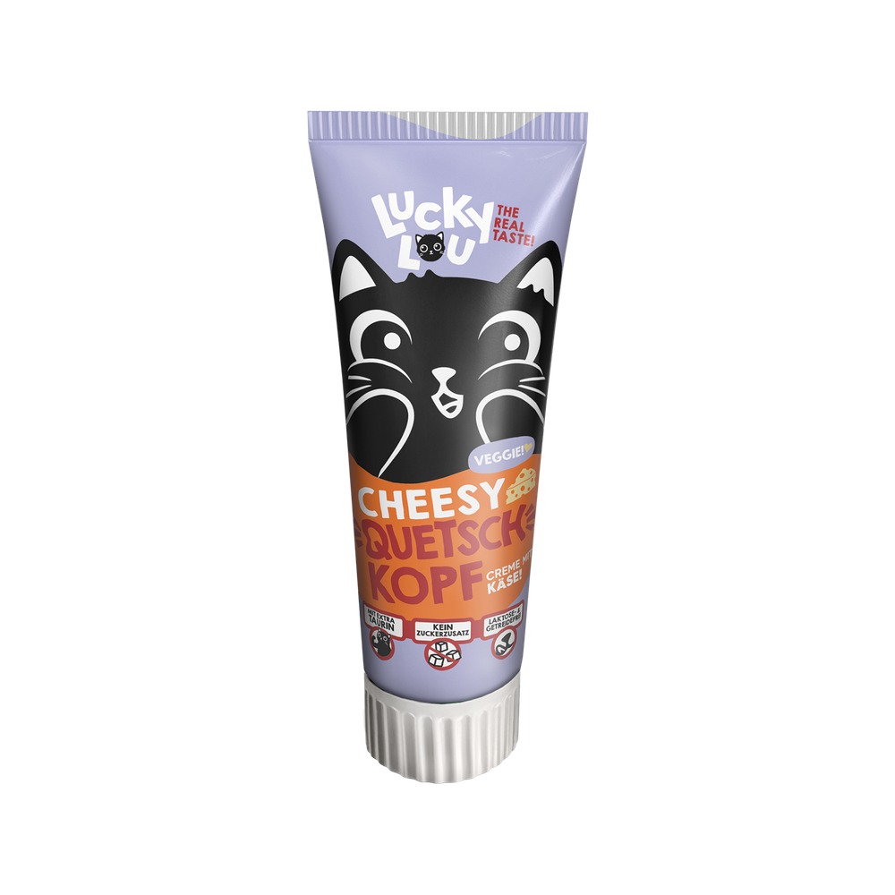 LUCKY LOU Squeeze Head Pasta pre Mačky Adult Syrová - 75g
