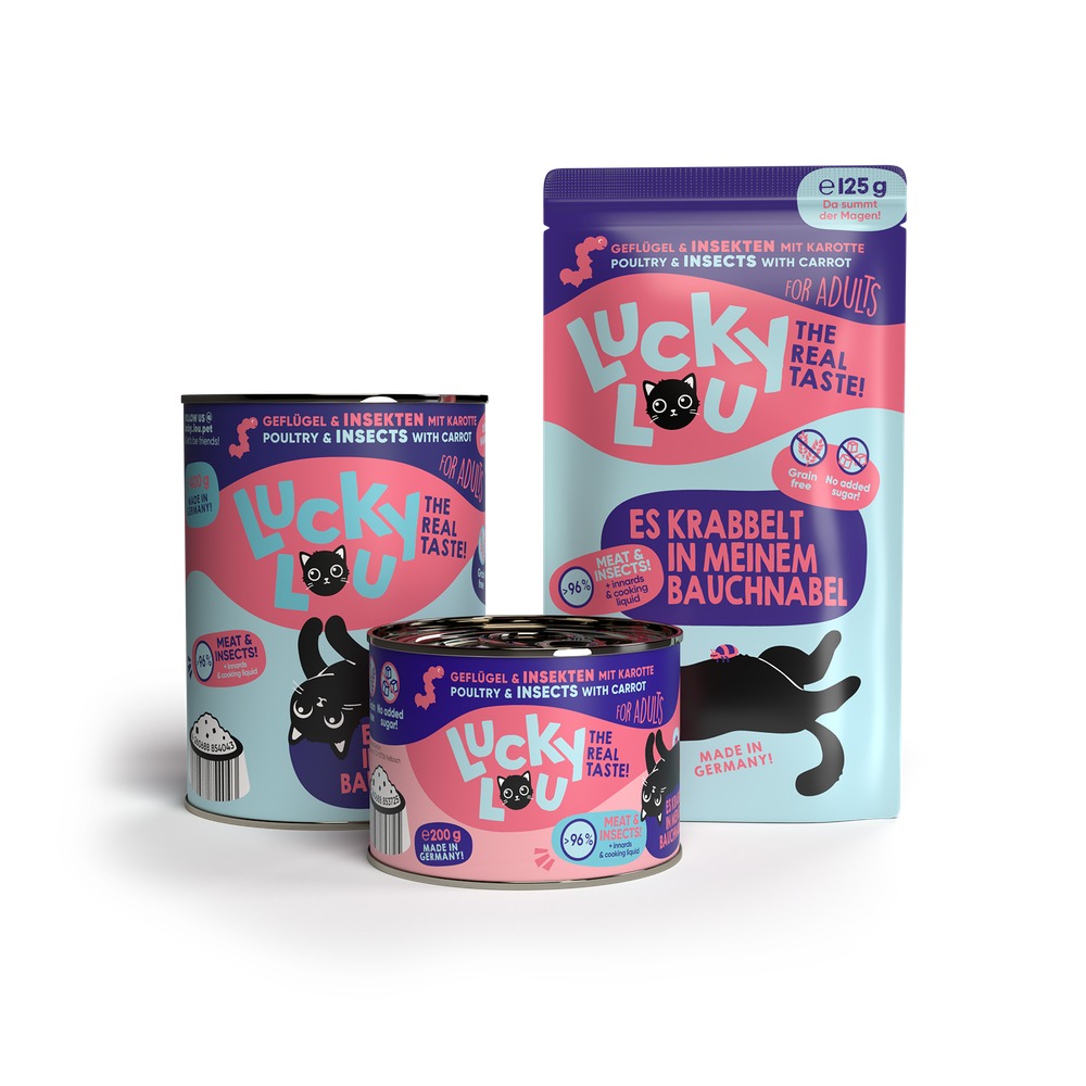 LUCKY LOU Lifestage pre Mačky Adult – Hmyz a Hydina 300g