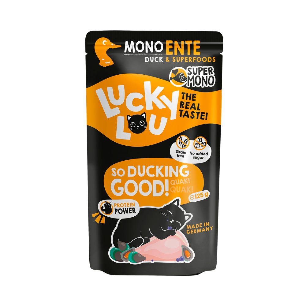 LUCKY LOU SuperMono pre Mačky Adult – Kačka 4 x 125g
