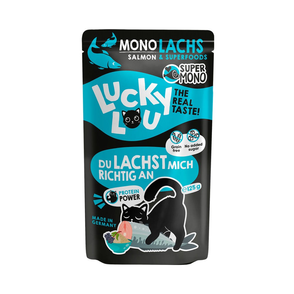 LUCKY LOU SuperMono pre Mačky Adult – Losos 120g