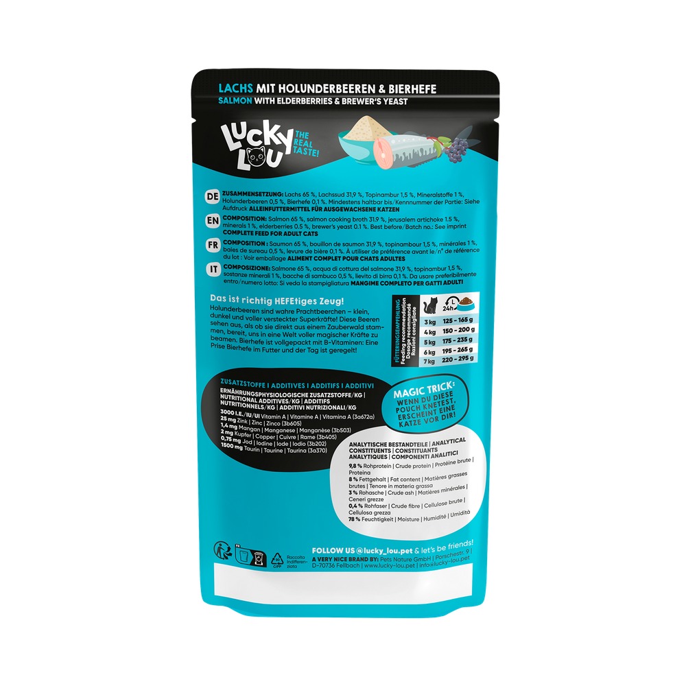 LUCKY LOU SuperMono pre Mačky Adult – Losos 120g - 3