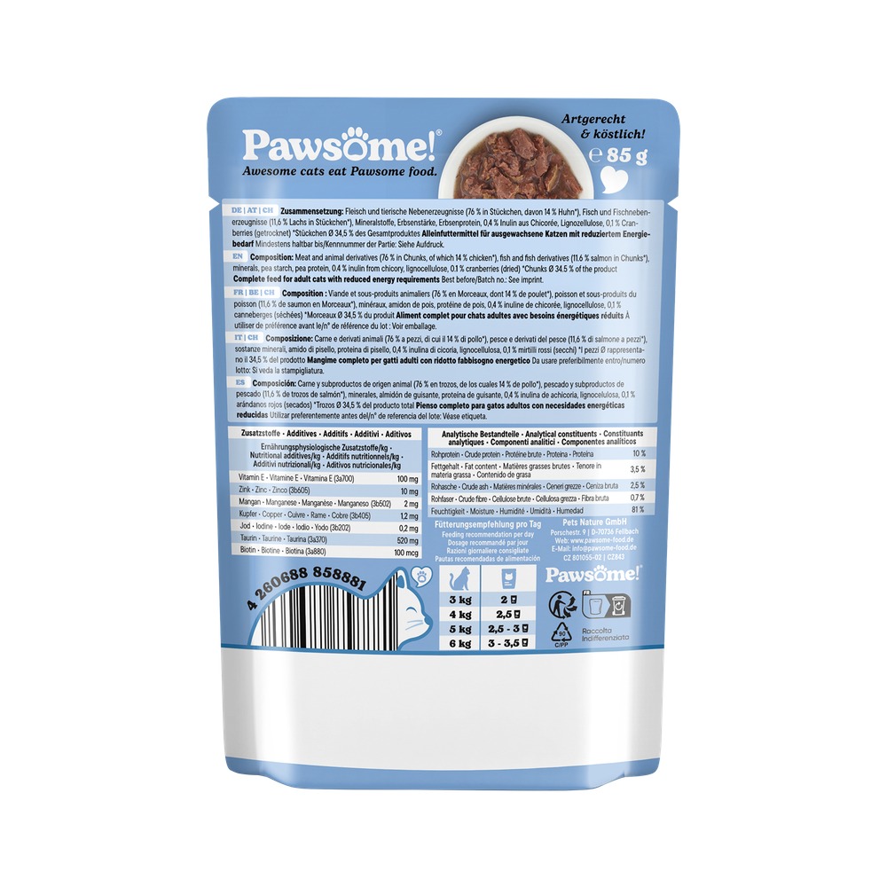 PAWSOME! pre Mačky Adult Light – Losos 85g - 6