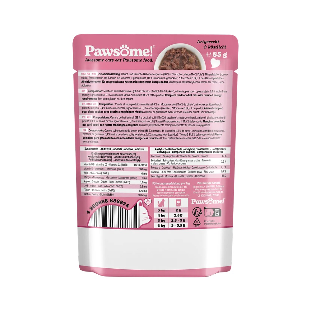 PAWSOME! pre Mačky Adult Light – Morka 85g - 6