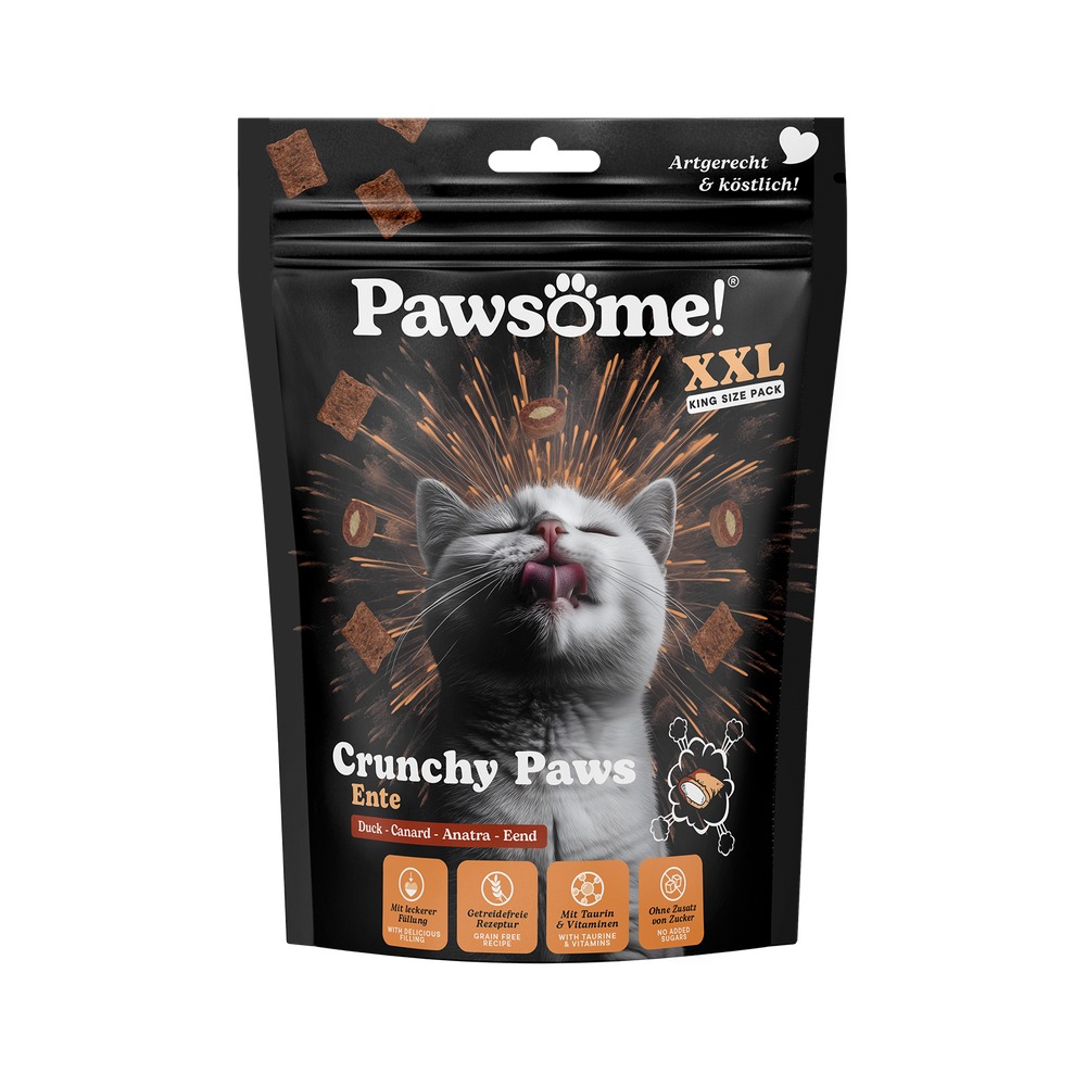 PAWSOME! Crunchy pre mačky – Kačka 4 x 150g